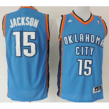 Oklahoma City Thunder #15 Reggie Jackson Revolution 30 Swingman Blue Jersey