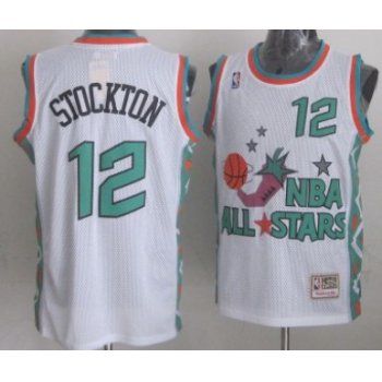 NBA 1996 All-Star #12 John Stockton White Swingman Throwback Jersey