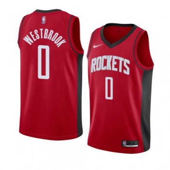 Rockets #0 Russell Westbrook Red Basketball Swingman Icon Edition 2019-2020 Jersey