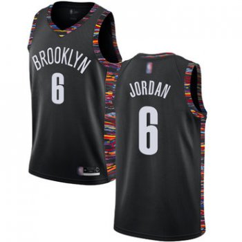 Nets #6 DeAndre Jordan Black Basketball Swingman City Edition 2018-19 Jersey