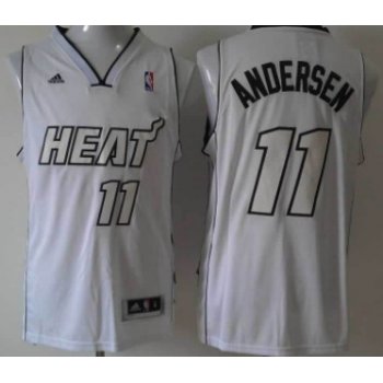 Miami Heat #11 Chris Andersen Revolution 30 Swingman White Big Color Jersey