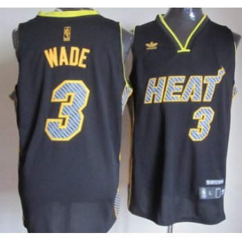 Miami Heat #3 Dwyane Wade Black Electricity Fashion Jersey