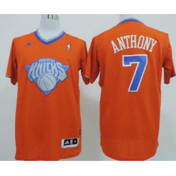 New York Knicks #7 Carmelo Anthony Revolution 30 Swingman 2013 Christmas Day Orange Jersey