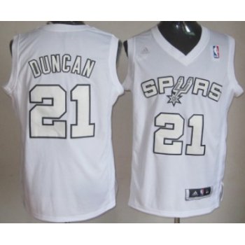 San Antonio Spurs #21 Tim Duncan Revolution 30 Swingman White Big Color Jersey