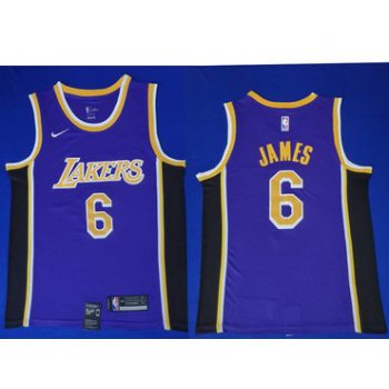 Nike Los Angeles Lakers #6 LeBron James Purple NBA Swingman Statement Edition Jersey