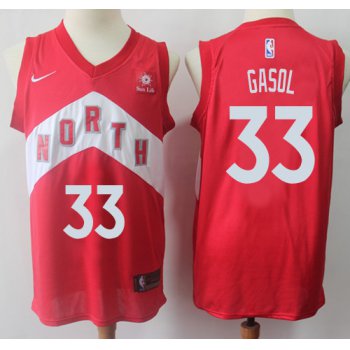 Raptors #33 Marc Gasol Red Basketball Swingman Earned Edition Jersey