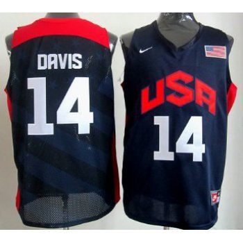 2012 Olympics Team USA #14 Anthony Davis Revolution 30 Swingman Blue Jersey