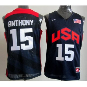 2012 Olympics Team USA #15 Carmelo Anthony Revolution 30 Swingman Blue Jersey