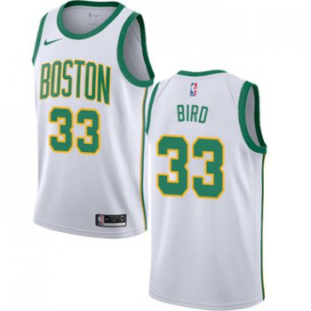 Celtics #33 Larry Bird White Basketball Swingman City Edition 2018-19 Jersey