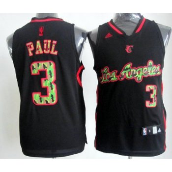 Los Angeles Clippers #3 Chris Paul Black Camo Fashion Jersey