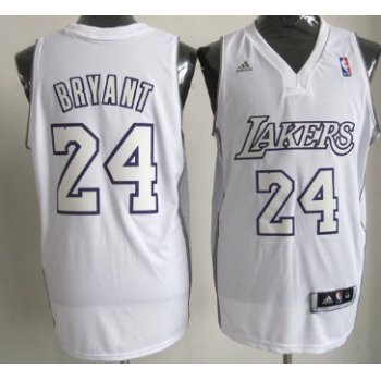 Los Angeles Lakers #24 Kobe Bryant Revolution 30 Swingman White Big Color Jersey