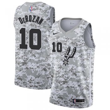 Men's Nike San Antonio Spurs #10 DeMar DeRozan White Camo Basketball Swingman Earned Edition Jersey