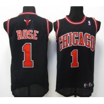 Chicago Bulls #1 Derrick Rose Black Swingman Jersey