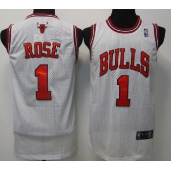 Chicago Bulls #1 Derrick Rose White Swingman Jersey