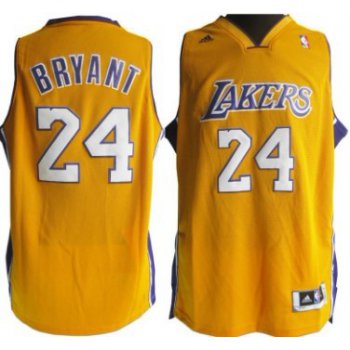 Los Angeles Lakers #24 Kobe Bryant Revolution 30 Swingman Yellow Jersey