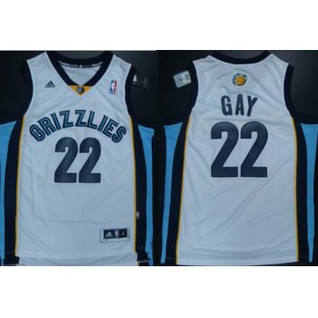 Memphis Grizzlies #22 Rudy Gay Revolution 30 Swingman White Jersey