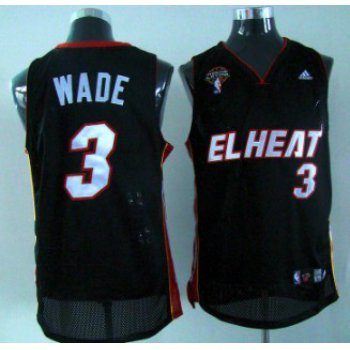 Miami Heat #3 Dwyane Wade Latin Nights Black Swingman Jersey