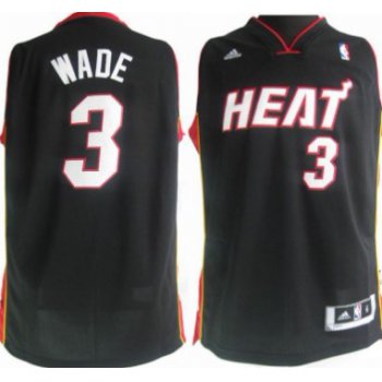 Miami Heat #3 Dwyane Wade Revolution 30 Swingman Black Jersey