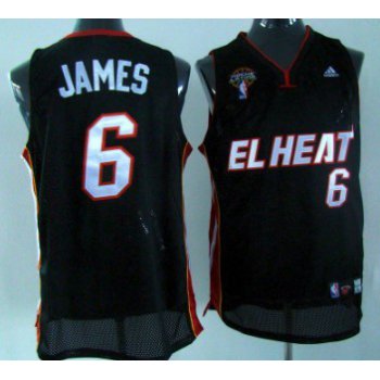 Miami Heat #6 LeBron James Latin Nights Black Swingman Jersey