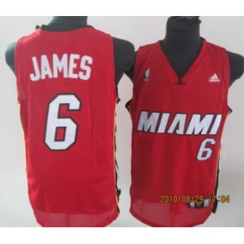 Miami Heat #6 LeBron James Red Swingman Jersey