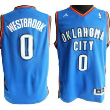Oklahoma City Thunder #0 Russell Westbrook Revolution 30 Swingman Blue Jersey