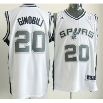 San Antonio Spurs #20 Manu Ginobili Revolution 30 Swingman White Jersey