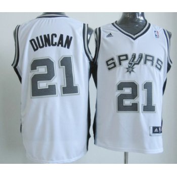 San Antonio Spurs #21 Tim Duncan Revolution 30 Swingman White Jersey