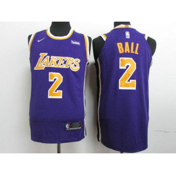 Lakers 2 Lonzo Ball Purple 2018-19 Nike Authentic Jersey