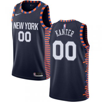 Nike Knicks #00 Enes Kanter Navy NBA Swingman City Edition 2018-19 Jersey