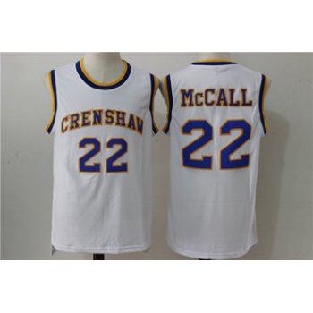 Crenshaw 22 McCall White Stitched Movie Jersey