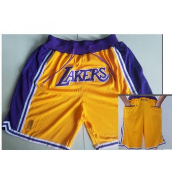 Los Angeles Lakers Yellow Nike NBA Throwback Shorts