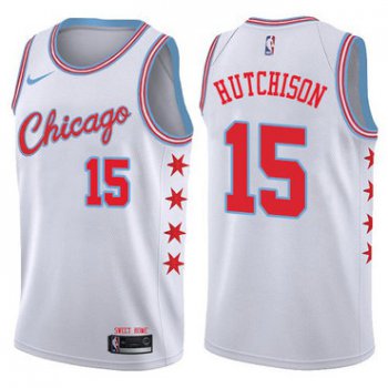Nike Chicago Bulls #15 Chandler Hutchison White NBA Swingman City Edition Jersey