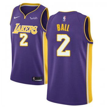 Nike Los Angeles Lakers #2 Lonzo Ball Purple NBA Swingman Statement Edition Jersey