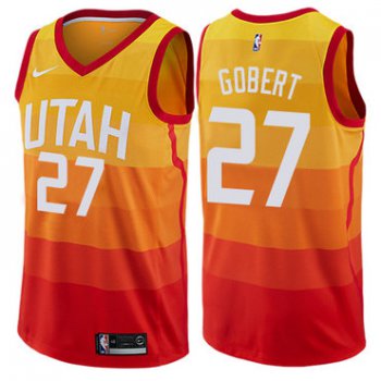 Nike Utah Jazz #27 Rudy Gobert Orange NBA Swingman City Edition Jersey