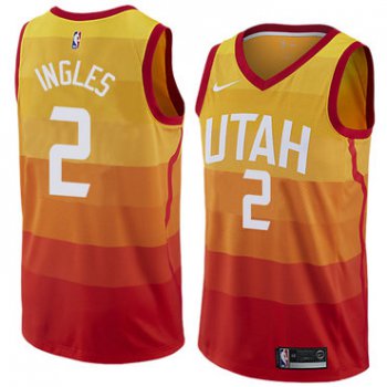 Nike Utah Jazz #2 Joe Ingles Orange NBA Swingman City Edition Jersey