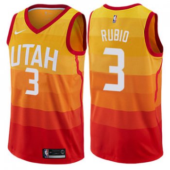 Nike Utah Jazz #3 Ricky Rubio Orange NBA Swingman City Edition Jersey