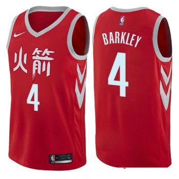 Houston Rockets #4 Charles Barkley Red Nike NBA Men's Stitched Swingman Jersey City Edition