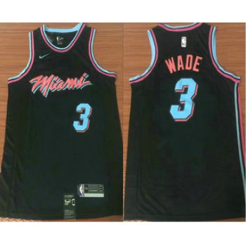 Men's Miami Heat #3 Dwyane Wade Black Nike NBA Swingman City Edition Jersey