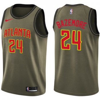 Nike Atlanta Hawks #24 Kent Bazemore Green Salute to Service NBA Swingman Jersey