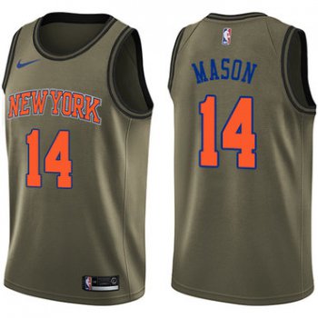Nike New York Knicks #14 Anthony Mason Green Salute to Service NBA Swingman Jersey