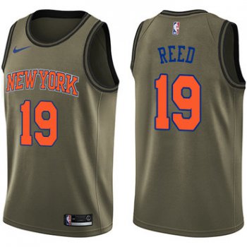Nike New York Knicks #19 Willis Reed Green Salute to Service NBA Swingman Jersey