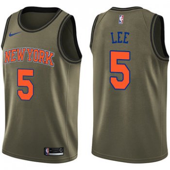 Nike New York Knicks #5 Courtney Lee Green Salute to Service NBA Swingman Jersey