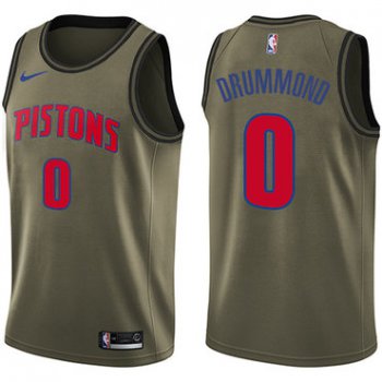 Nike Pistons #0 Andre Drummond Green Salute to Service NBA Swingman Jersey