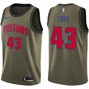 Nike Pistons #43 Grant Long Green Salute to Service NBA Swingman Jersey