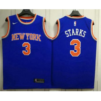 Men's New York Knicks #3 John Starks New Blue 2017-2018 Nike Swingman Stitched NBA Jersey