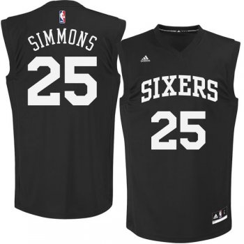 Philadelphia 76ers #25 Ben Simmons Black Chase Fashion Replica Jersey