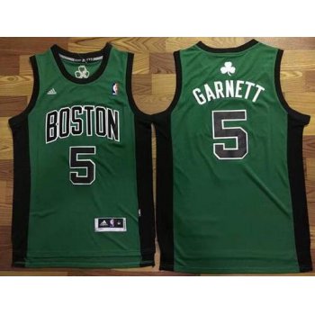 Men's Boston Celtics #5 Kevin Garnett Green with Black Stitched NBA adidas Revolution 30 Swingman Jersey
