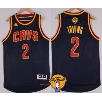 Men's Cleveland Cavaliers #2 Kyrie Irving 2017 The NBA Finals Patch Navy Blue Jersey