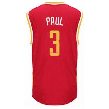 Men's Houston Rockets #3 Chris Paul Red With Gold Stitched NBA Adidas Revolution 30 Swingman Jersey