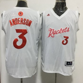 Men's Houston Rockets #3 Ryan Anderson adidas White 2016 Christmas Day Stitched NBA Swingman Jersey